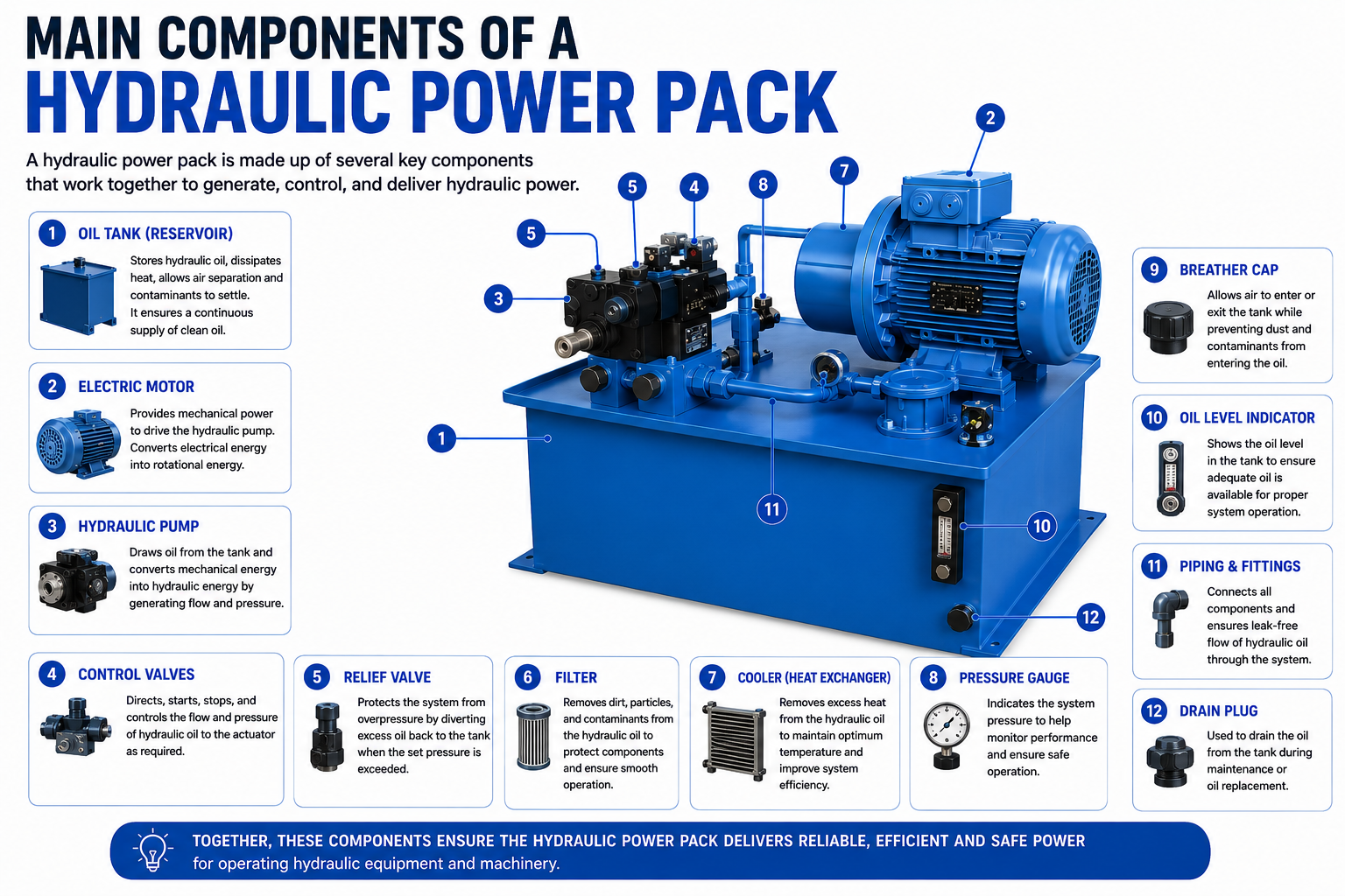 Main Components of a Hydraulic Power Pack